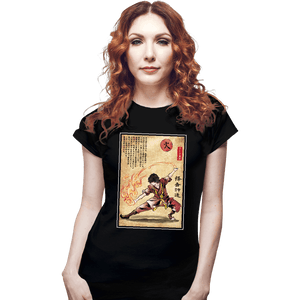 Daily_Deal_Shirts Fitted Shirts, Woman / Small / Black Fire Nation Master Woodblock
