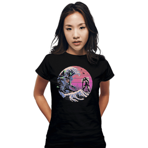 Shirts Fitted Shirts, Woman / Small / Black Retro Wave EVA