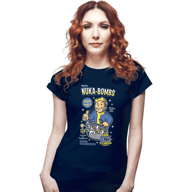 Shirts Fitted Shirts, Woman / Small / Navy Nuka Bombs