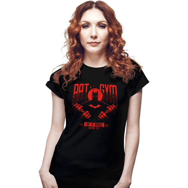 Daily_Deal_Shirts Fitted Shirts, Woman / Small / Black Bat Gym