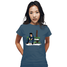 Load image into Gallery viewer, Shirts Fitted Shirts, Woman / Small / Indigo Blue Sad Spike
