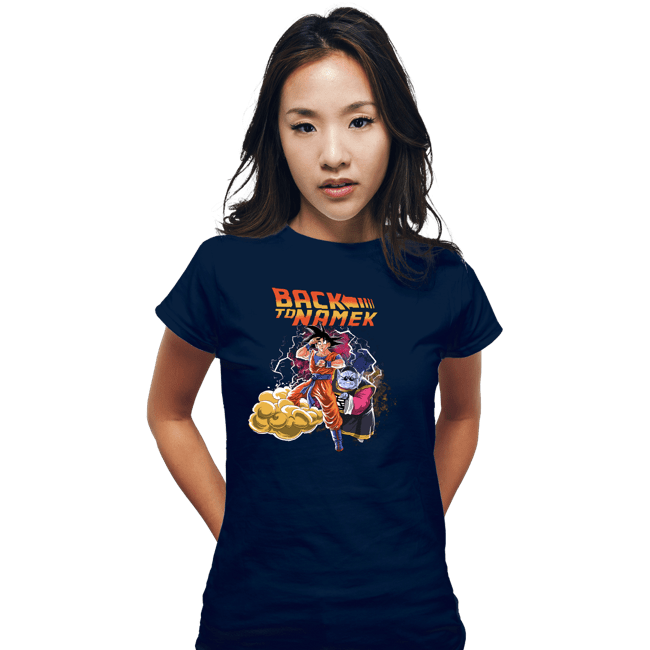 Daily_Deal_Shirts Fitted Shirts, Woman / Small / Navy Back To Namek
