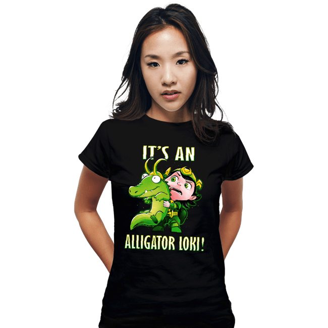 Shirts Fitted Shirts, Woman / Small / Black It's An Alligator Loki!