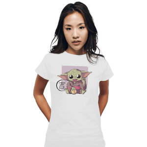 Secret_Shirts Fitted Shirts, Woman / Small / White Maneki Grogu