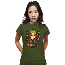 Load image into Gallery viewer, Secret_Shirts Fitted Shirts, Woman / Small / Military Green Link Crest
