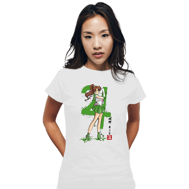 Daily_Deal_Shirts Fitted Shirts, Woman / Small / White Jupiter Sumi-e