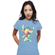 Load image into Gallery viewer, Shirts Fitted Shirts, Woman / Small / Powder Blue Magical Silhouettes - Stitch
