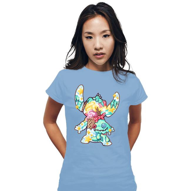 Shirts Fitted Shirts, Woman / Small / Powder Blue Magical Silhouettes - Stitch
