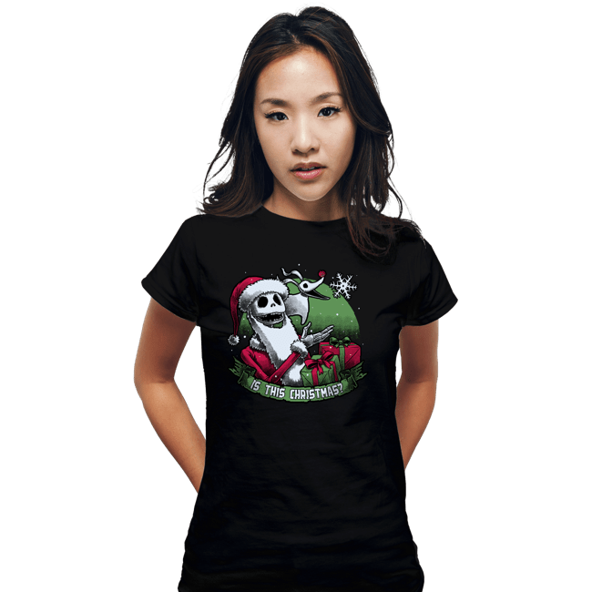 Daily_Deal_Shirts Fitted Shirts, Woman / Small / Black Is This Christmas?