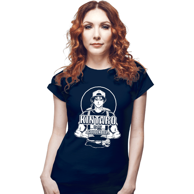 Daily_Deal_Shirts Fitted Shirts, Woman / Small / Navy Kintaro Is My Goldenboy