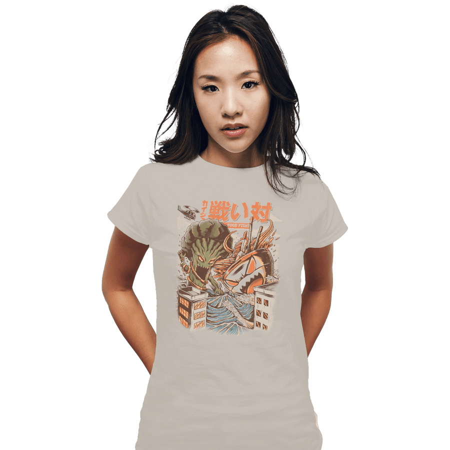 Shirts Fitted Shirts, Woman / Small / White Kaiju Food Fight