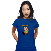 Load image into Gallery viewer, Daily_Deal_Shirts Fitted Shirts, Woman / Small / Royal Blue Stoner Pig

