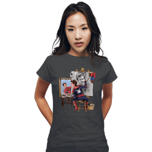 Daily_Deal_Shirts Fitted Shirts, Woman / Small / Charcoal Spidey Portrait