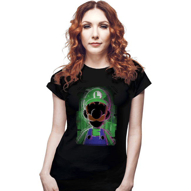 Secret_Shirts Fitted Shirts, Woman / Small / Black Luigi Glitch