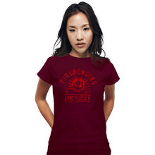 Load image into Gallery viewer, Shirts Fitted Shirts, Woman / Small / Maroon Fire Bending
