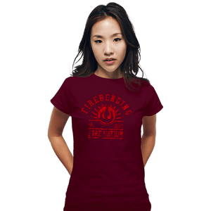 Shirts Fitted Shirts, Woman / Small / Maroon Fire Bending