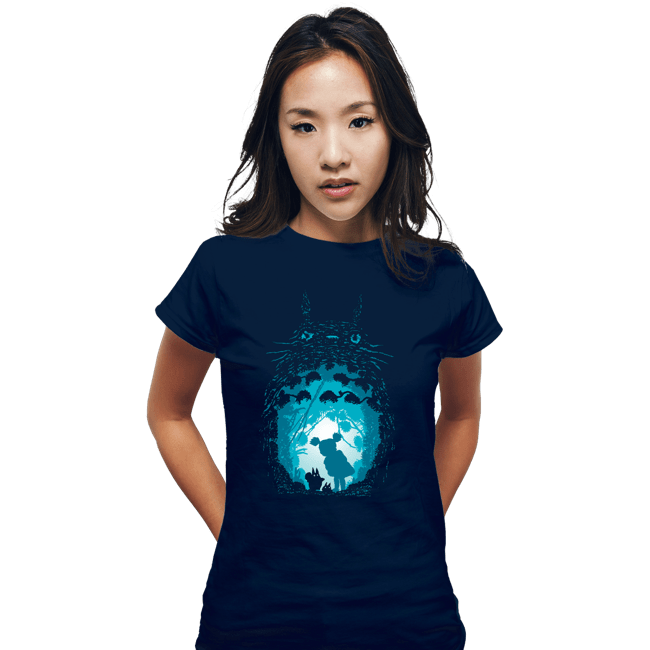 Shirts Fitted Shirts, Woman / Small / Navy Forest Spirits