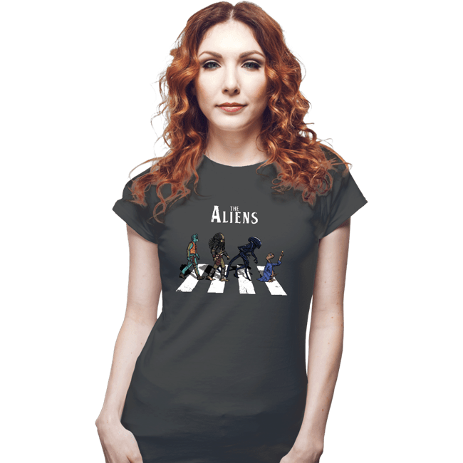 Daily_Deal_Shirts Fitted Shirts, Woman / Small / Charcoal The Aliens