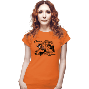 Secret_Shirts Fitted Shirts, Woman / Small / Orange Get Out Of Arkham Card