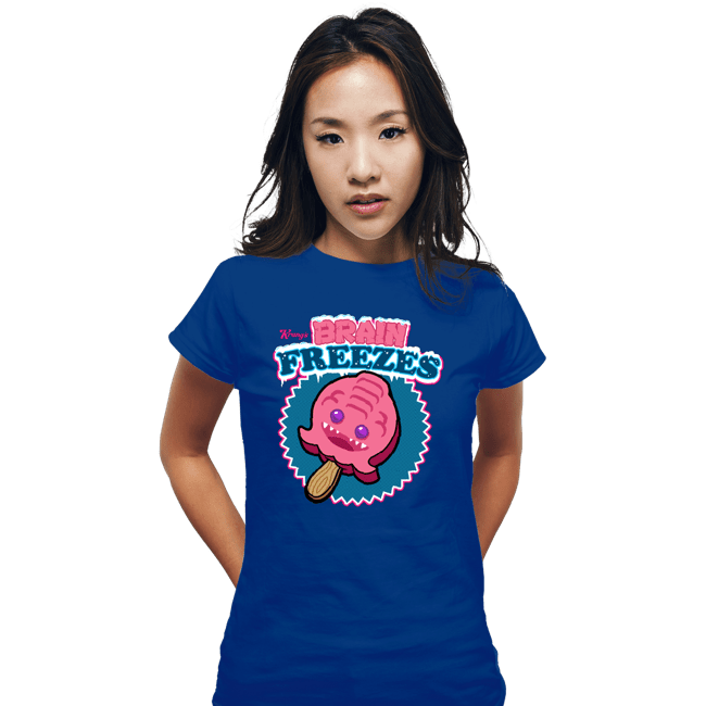 Daily_Deal_Shirts Fitted Shirts, Woman / Small / Royal Blue Krang's Brain Freezes