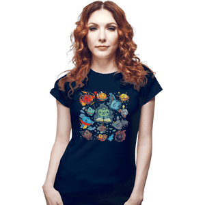 Shirts Fitted Shirts, Woman / Small / Navy DiceWorld