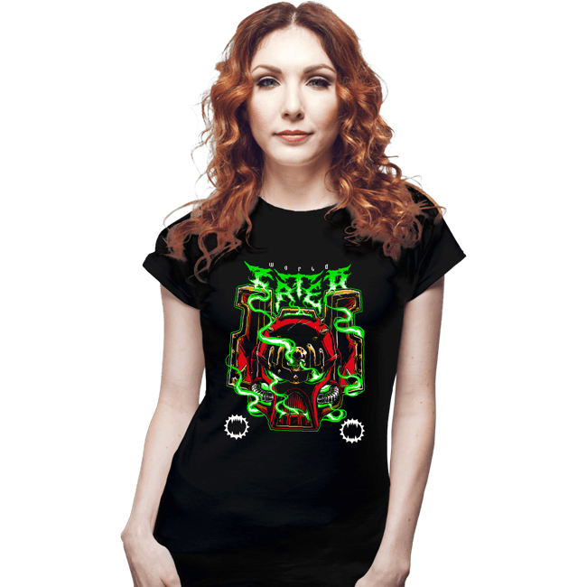 Daily_Deal_Shirts Fitted Shirts, Woman / Small / Black World Eater Metal