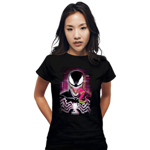 Secret_Shirts Fitted Shirts, Woman / Small / Black Venom Glitch