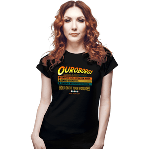 Daily_Deal_Shirts Fitted Shirts, Woman / Small / Black Ouroboros