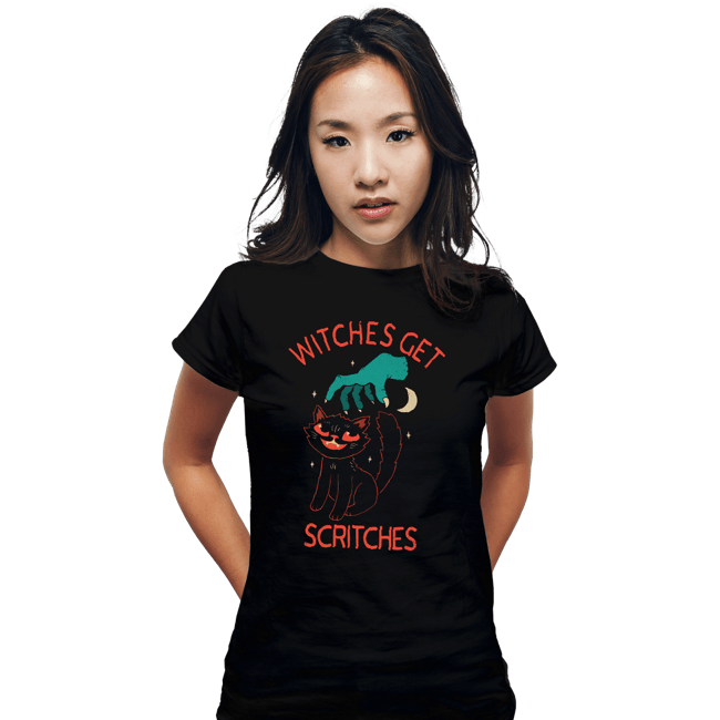 Daily_Deal_Shirts Fitted Shirts, Woman / Small / Black Witches Get Scritches