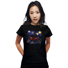 Load image into Gallery viewer, Daily_Deal_Shirts Fitted Shirts, Woman / Small / Black Starry Neo-Tokyo
