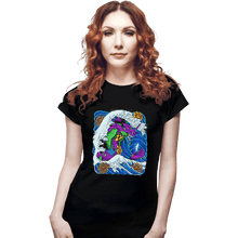 Load image into Gallery viewer, Shirts Fitted Shirts, Woman / Small / Black Eva-01 Wave
