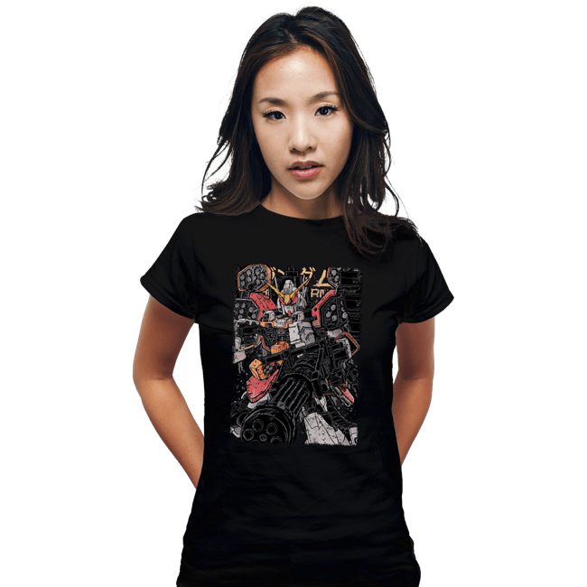 Daily_Deal_Shirts Fitted Shirts, Woman / Small / Black Gundam Heavyarms