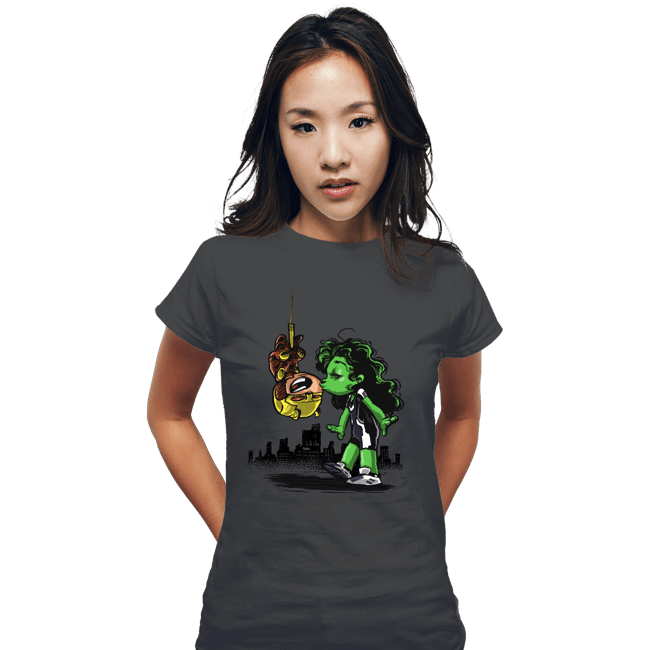 Daily_Deal_Shirts Fitted Shirts, Woman / Small / Charcoal Spidey Style