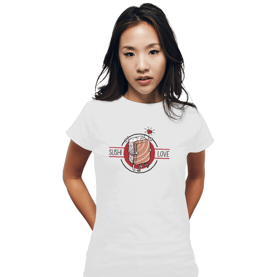 Shirts Fitted Shirts, Woman / Small / White Sushi Love