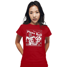 Load image into Gallery viewer, Daily_Deal_Shirts Fitted Shirts, Woman / Small / Red Pizza Ball
