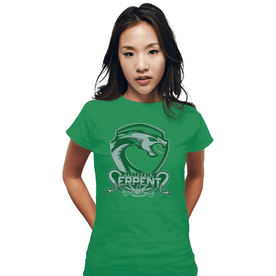 Shirts Fitted Shirts, Woman / Small / Irish Green Slytherin Serpents