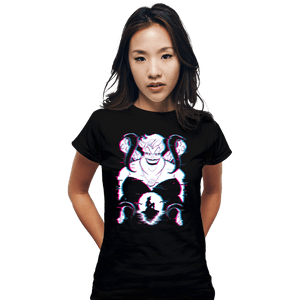 Daily_Deal_Shirts Fitted Shirts, Woman / Small / Black Glitched Ursula