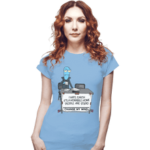 Load image into Gallery viewer, Shirts Fitted Shirts, Woman / Small / Powder Blue I Hate Earth
