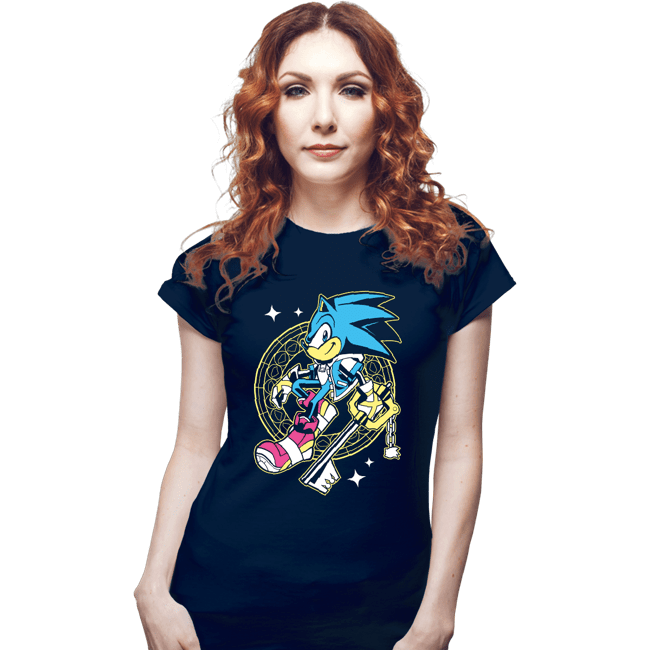 Daily_Deal_Shirts Fitted Shirts, Woman / Small / Navy Sonic Kingdom Hearts