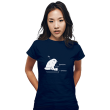 Load image into Gallery viewer, Shirts Fitted Shirts, Woman / Small / Navy Glass Graphic
