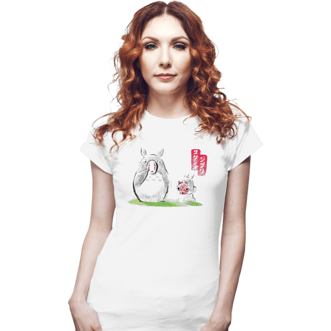 Shirts Fitted Shirts, Woman / Small / White Anime Ink