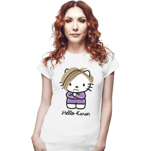 Shirts Fitted Shirts, Woman / Small / White Hello Karen