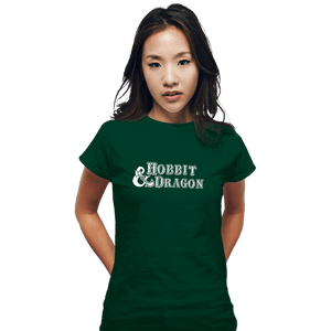 Secret_Shirts Fitted Shirts, Woman / Small / Irish Green Hobbit And Dragon