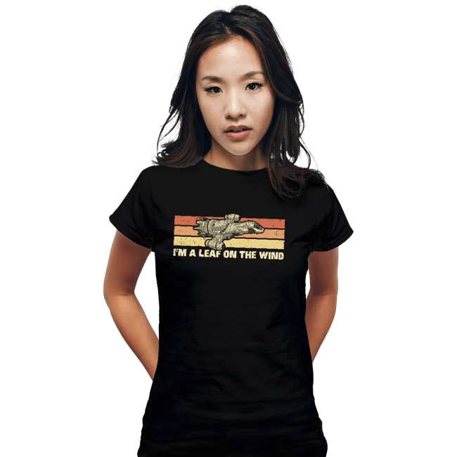 Daily_Deal_Shirts Fitted Shirts, Woman / Small / Black Vintage Leaf