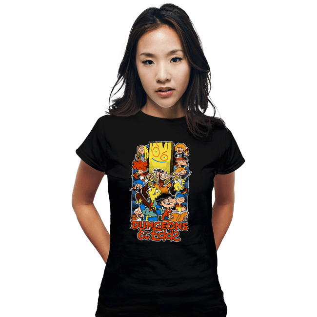 Daily_Deal_Shirts Fitted Shirts, Woman / Small / Black Dungeons & Edds
