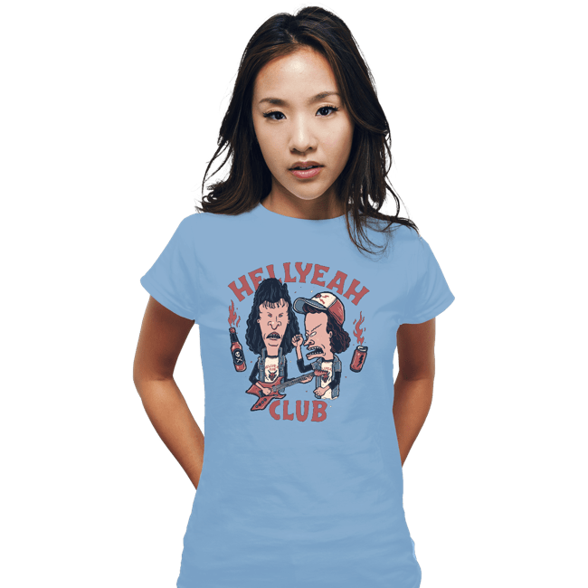 Daily_Deal_Shirts Fitted Shirts, Woman / Small / Powder Blue Hellyeah Club