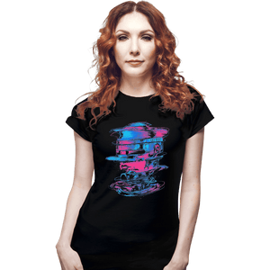 Shirts Fitted Shirts, Woman / Small / Black Glitch Cyborg