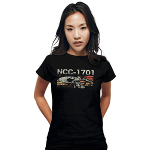 Shirts Fitted Shirts, Woman / Small / Black Retro NCC-1701