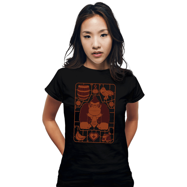 Daily_Deal_Shirts Fitted Shirts, Woman / Small / Black Donkey Kong Model Sprue