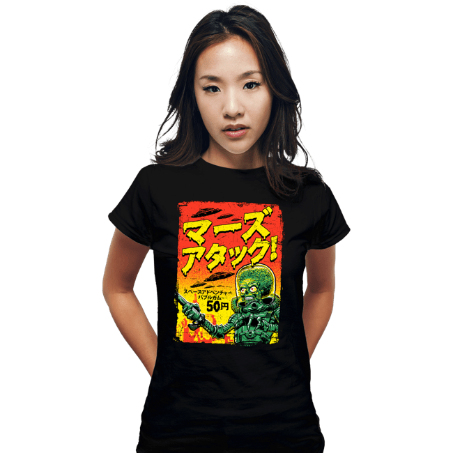 Shirts Fitted Shirts, Woman / Small / Black Mars Attacks